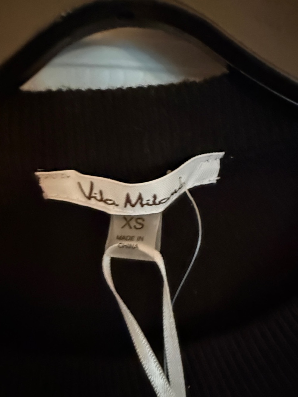 Vila Milano Black Crewneck Sweater with Crystal Heart. - Picture 2 of 6